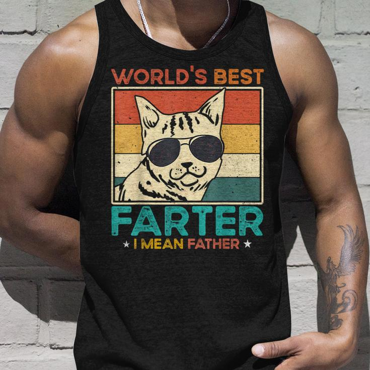Worlds Best Farter I Mean Father Funny Best Cat Dad Ever Unisex Tank Top Gifts for Him