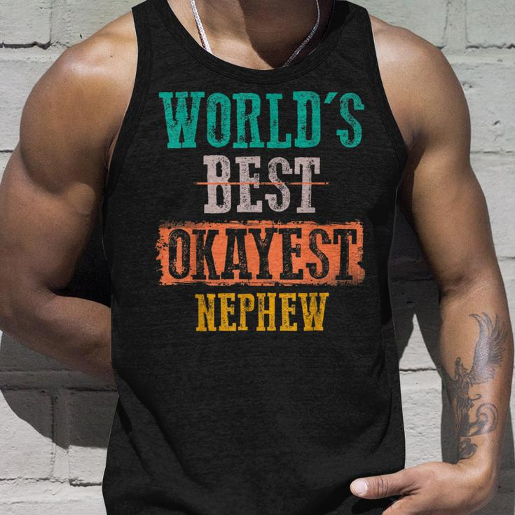 Worlds Best Okayest Nephew Vintage Funny Gifts Unisex Tank Top Gifts for Him