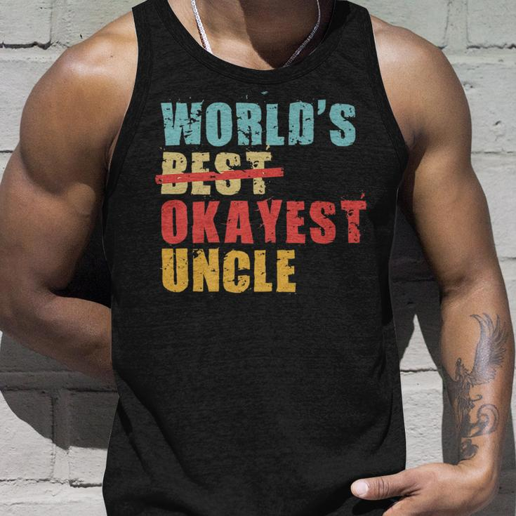 Worlds Best Okayest Uncle Acy014b Unisex Tank Top Gifts for Him