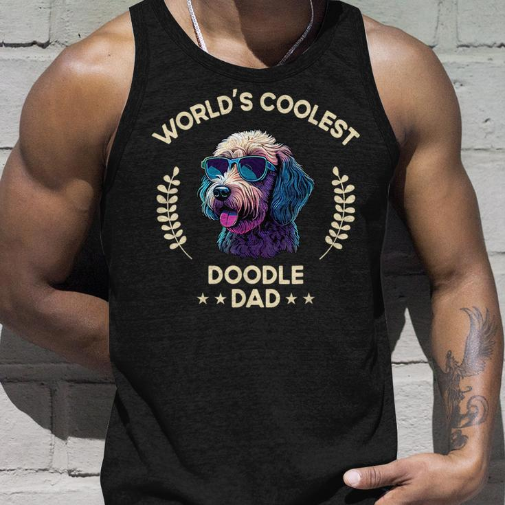 Worlds Coolest Dog Dad Papa - Men Doodle Unisex Tank Top Gifts for Him