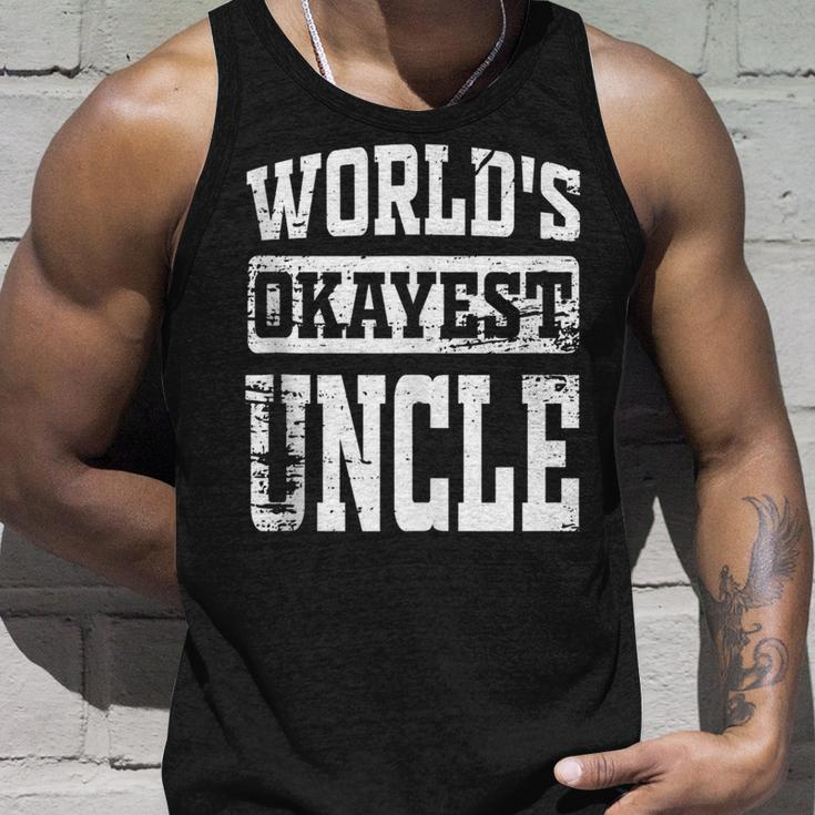Worlds Okayest Dad Best Uncle Ever Funny Uncle Gift Unisex Tank Top Gifts for Him