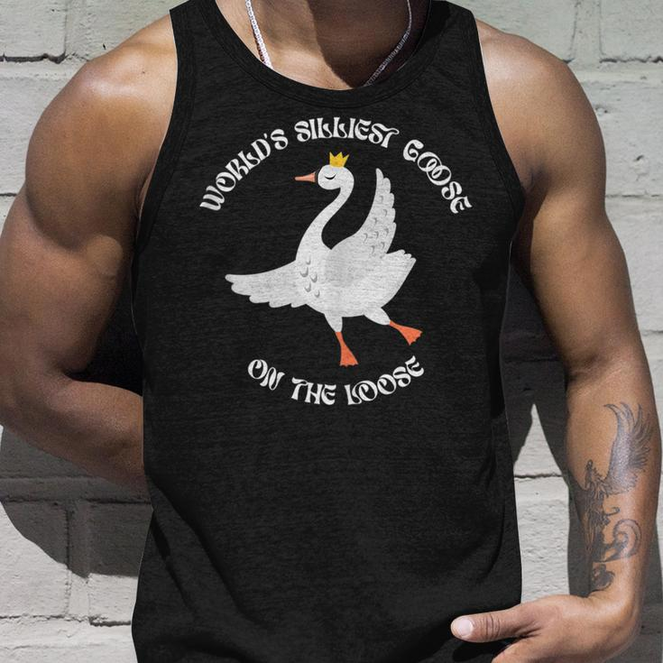 Worlds Silliest Goose On The Loose Funny Unisex Tank Top Gifts for Him