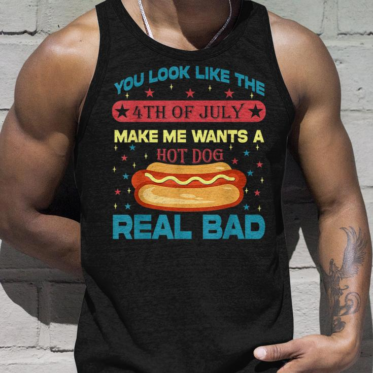 You Look Like 4Th Of July Makes Me Wants A Hot Dog Real Bad Unisex Tank Top Gifts for Him