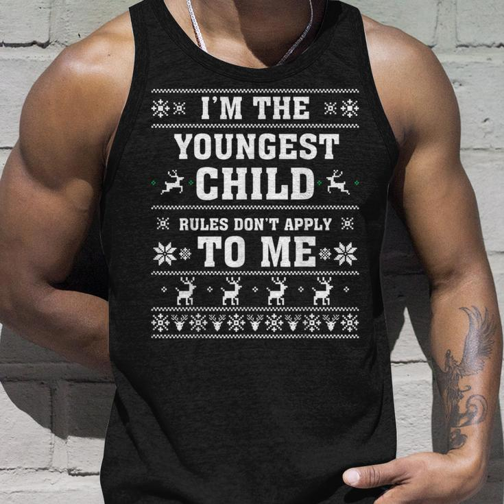 Youngest Child Rules Dont Apply To Me Christmas Ugly Sweater Tank Top Gifts for Him