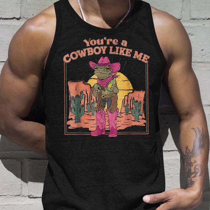 Youre A Cowboy Like Me Cowboy Frog Funny Unisex Tank Top Gifts for Him