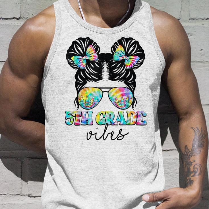 5Th Grade Vibes Messy Hair Bun Girl Back To School First Day Unisex Tank Top Gifts for Him