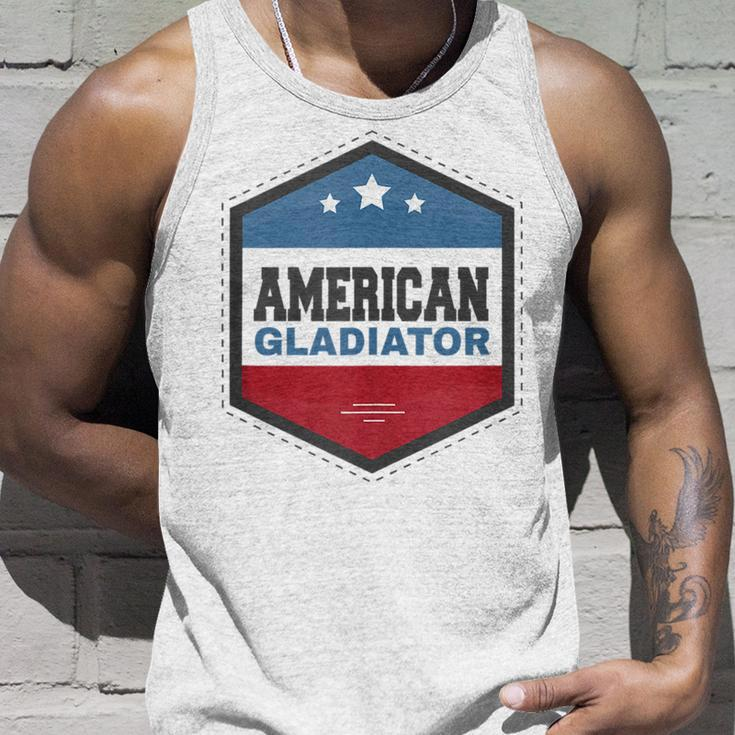 American Gladiator Usa Flag Gym Sports Quote Humor Tank Top Gifts for Him