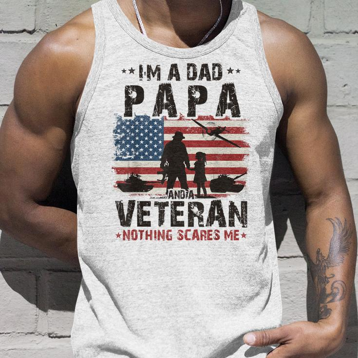 Army Veterans Im A Dad Papa And Veteran Fathers Day Men Unisex Tank Top Gifts for Him