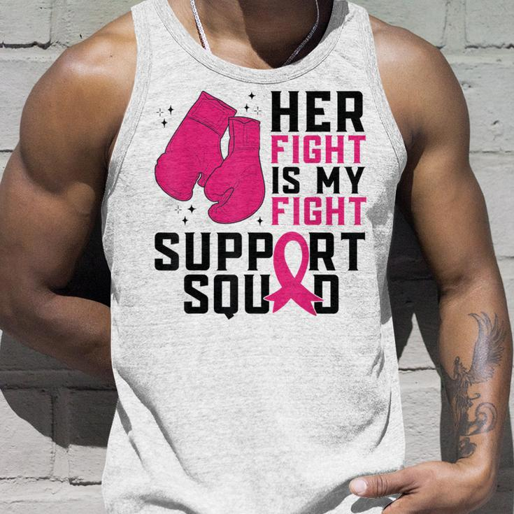 Breast Cancer Awareness Husband Support Squad Tank Top Gifts for Him
