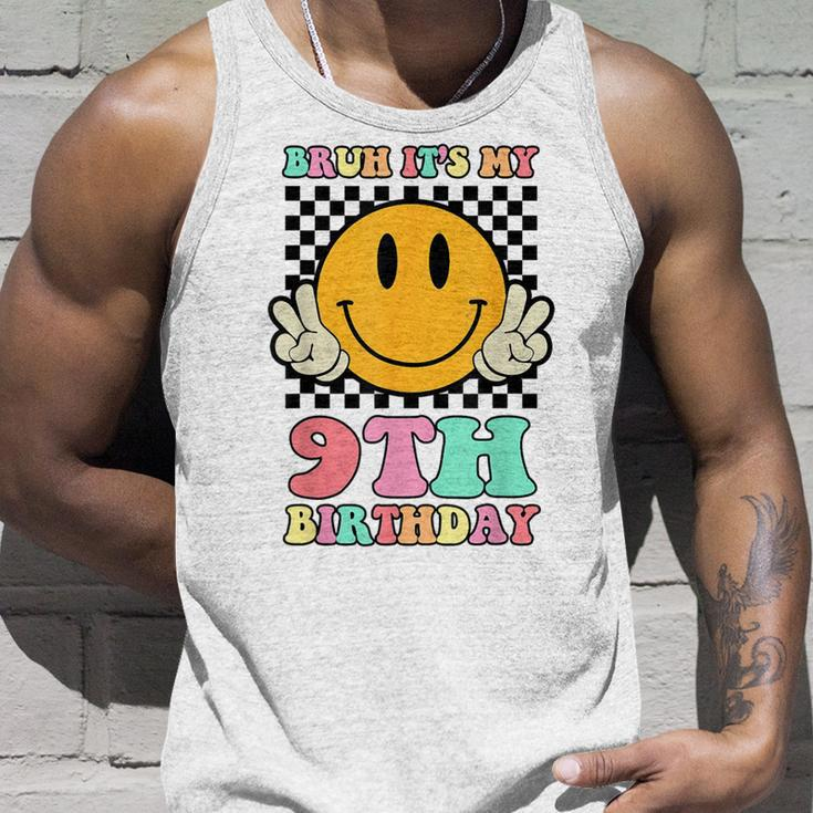 Bruh It's My 9Th Birthday Hippie Smile Face 9 Years Old Tank Top Gifts for Him