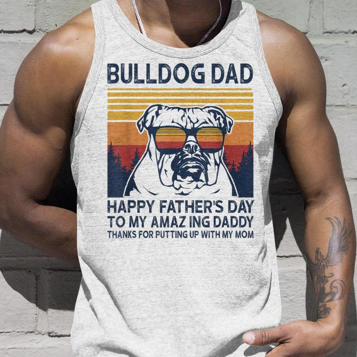 Bulldog Dad Happy Fathers Day To My Amazing Daddy Grandpa Unisex Tank Top Gifts for Him