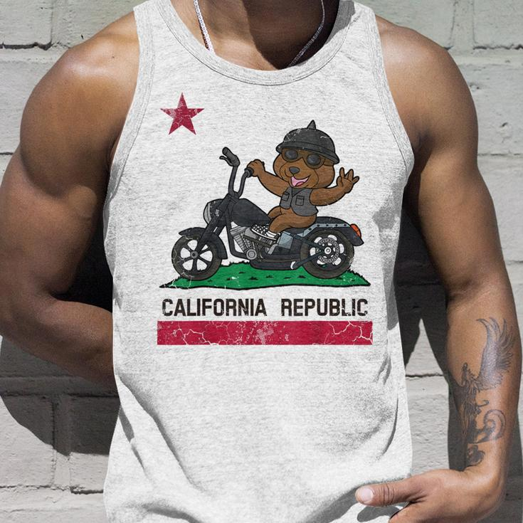 California Republic Flag Bear Biker Motorcycle Unisex Tank Top Gifts for Him