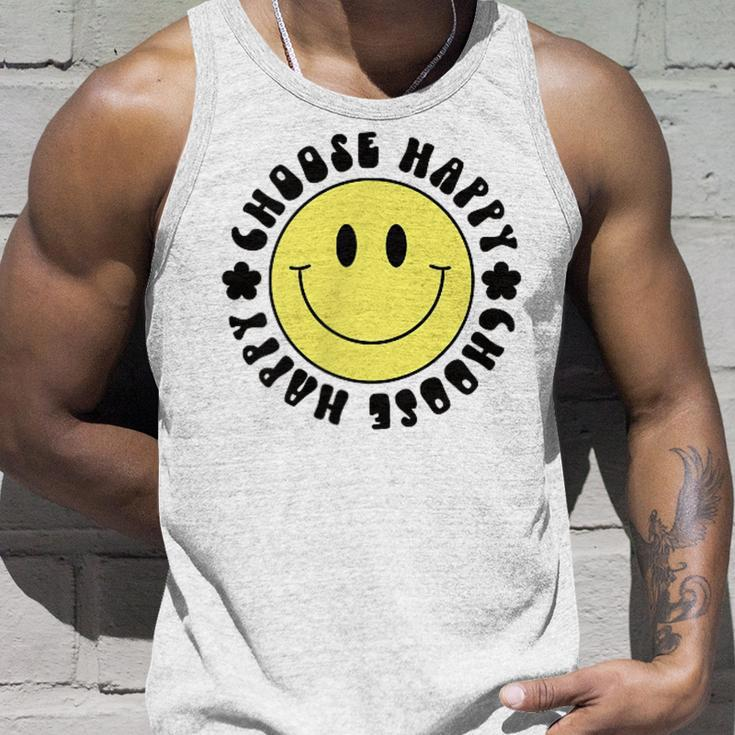 Choose Happy 70S Yellow Smile Face Cute Smiling Face Tank Top Gifts for Him