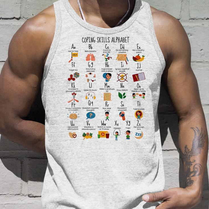 Coping Skills Alphabet Mental Health Matters Positive Mind Unisex Tank Top Gifts for Him