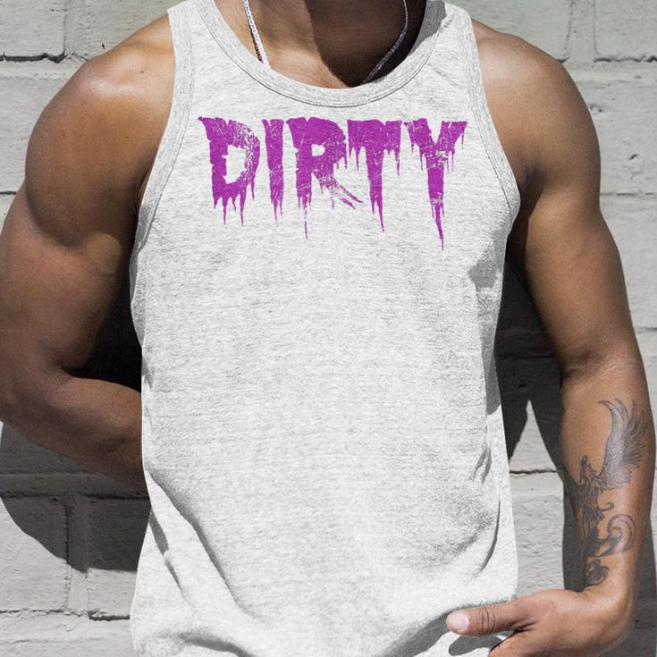 Dirty Words Horror Movie Themed Purple Distressed Dirty Tank Top Gifts for Him