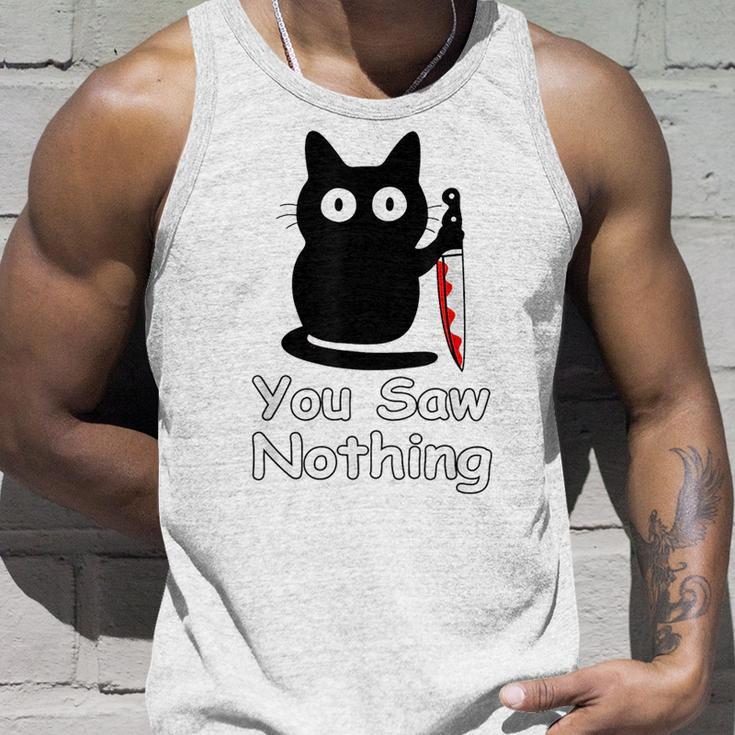 Funny Cat You Saw Nothing Funny Black Cat Gift Idea Unisex Tank Top Gifts for Him