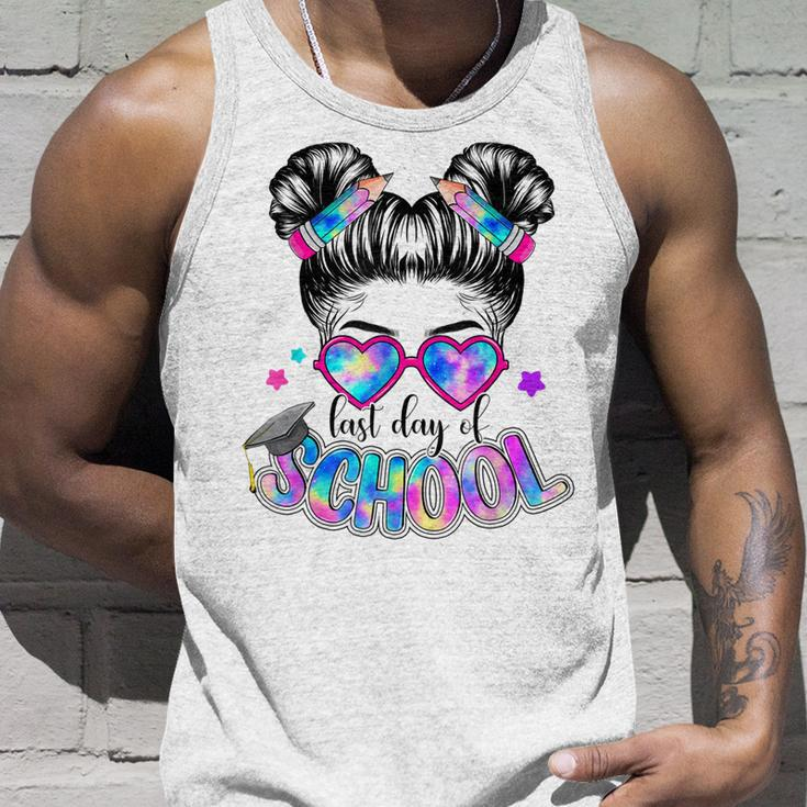 Funny Messy Bun Girl Graduation Happy Last Day Of School Unisex Tank Top Gifts for Him