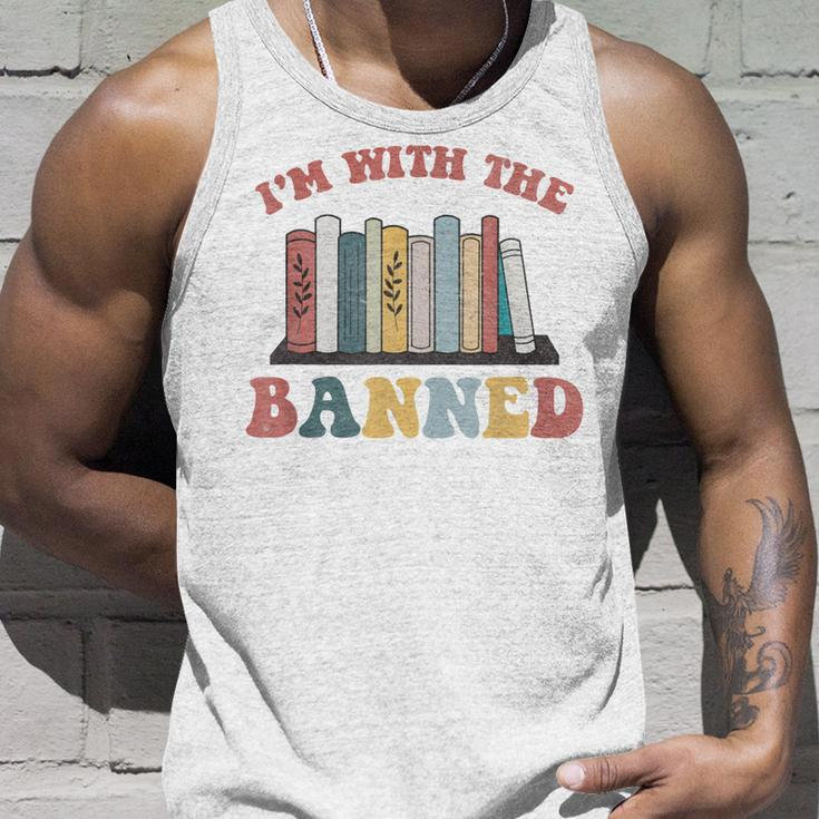 Groovy Im With The Banned Books I Read Banned Books Lovers Unisex Tank Top Gifts for Him
