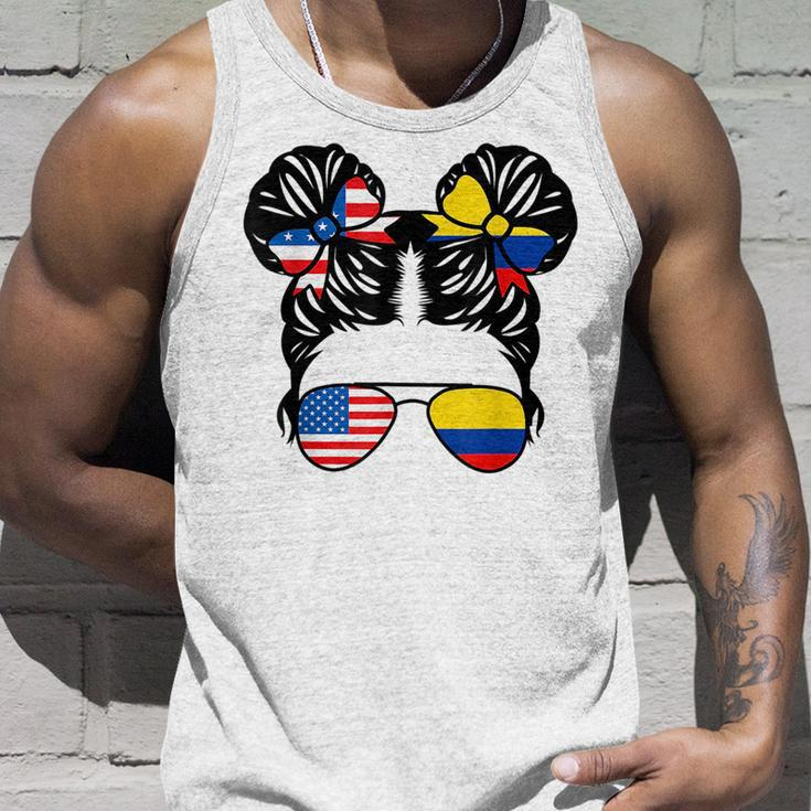 Half American Half Colombian Girl Usa Colombia Flag Patriot Unisex Tank Top Gifts for Him