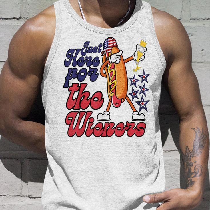 Hot Dog Im Just Here For The Wieners 4Th Of July Unisex Tank Top Gifts for Him