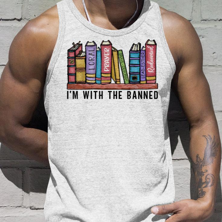 Im With The Banned Books I Read Banned Books Lovers Library Unisex Tank Top Gifts for Him