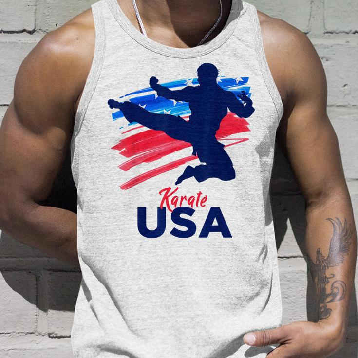 Karate Support The Team Student Sensei Usa Flag American Unisex Tank Top Gifts for Him