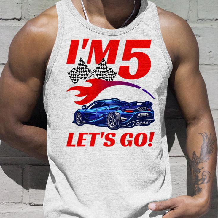 Kids 5 Year Old 5Th Racing Racecar Birthday Party Boys Girls Unisex Tank Top Gifts for Him