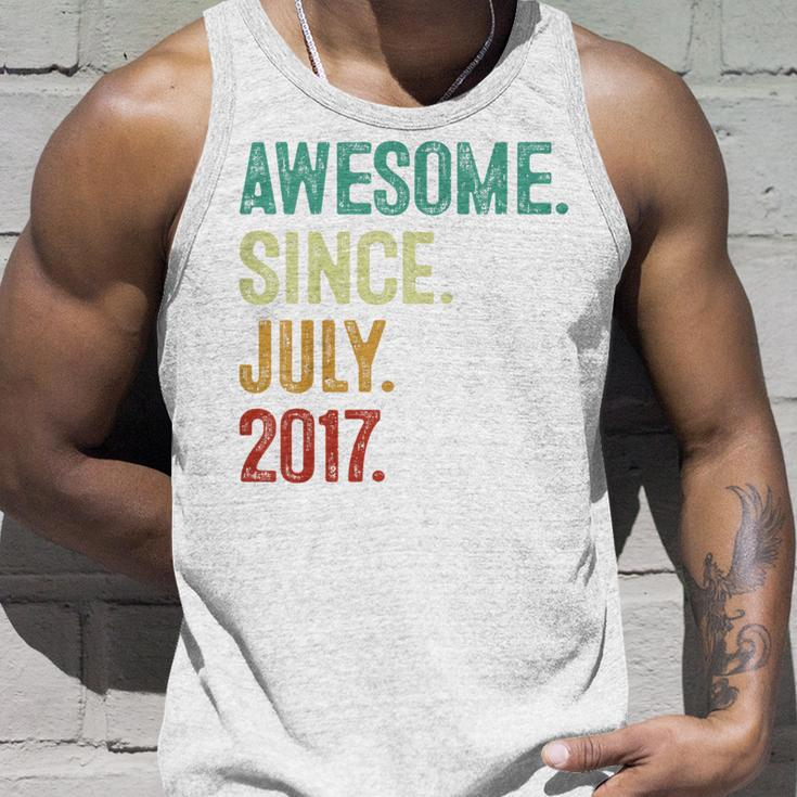 Kids 6 Year Old Awesome Since July 2017 6Th Birthday Unisex Tank Top Gifts for Him