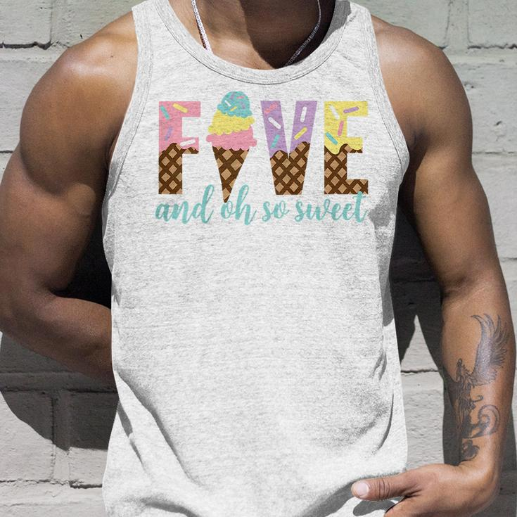 Kids Five And Oh So Sweet Ice Cream Girls 5Th Birthday Unisex Tank Top Gifts for Him