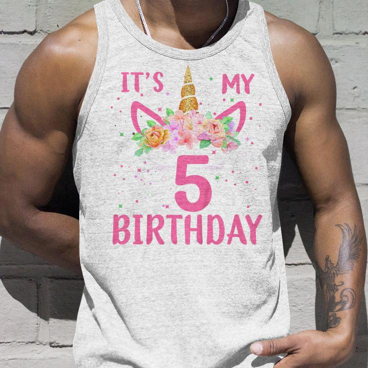 Kids Its My 5Th Birthday Unicorn Lover Kid 5 Years Old Birthday Tank Top Gifts for Him