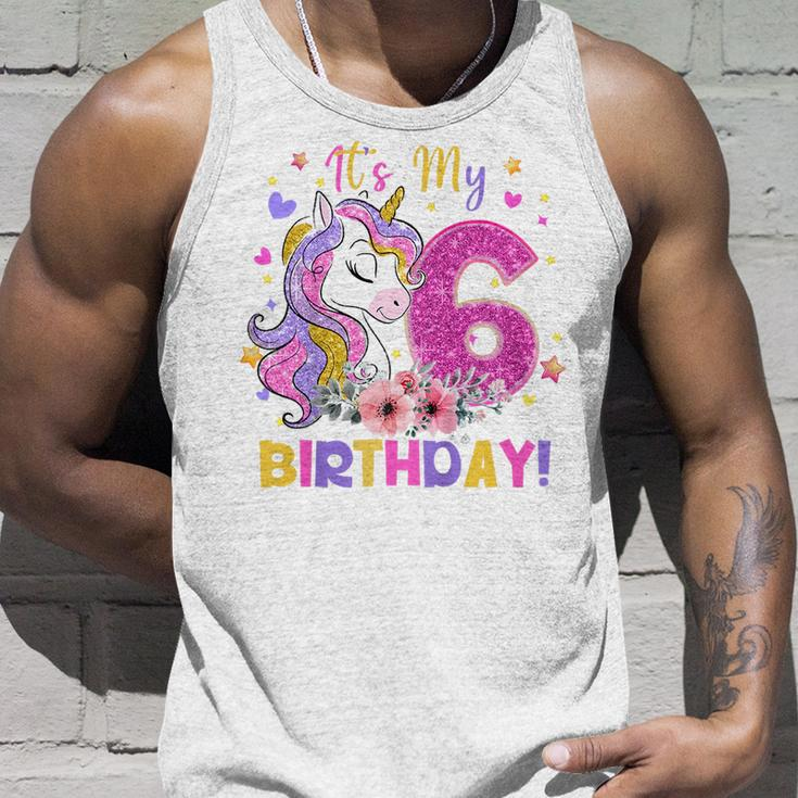 Kids Its My 6Th Birthday Funny Unicorn Girls 6 Year Old Gift Unisex Tank Top Gifts for Him