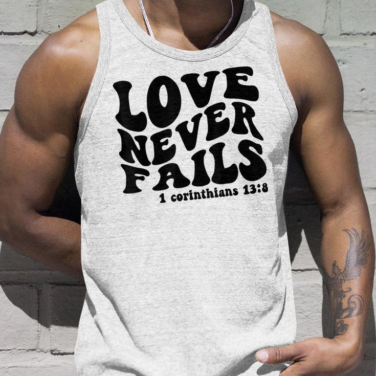 Love Never Fails 1 Corinthians 138 Bible Verse Heart Vine Unisex Tank Top Gifts for Him