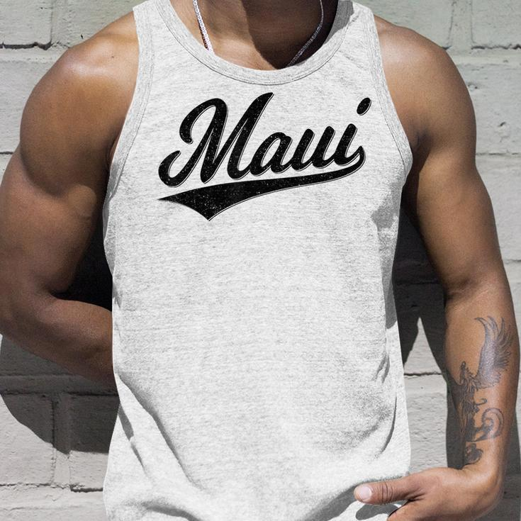 Maui Hawaii Lahaina Varsity Script Sports Jersey Style Tank Top Gifts for Him