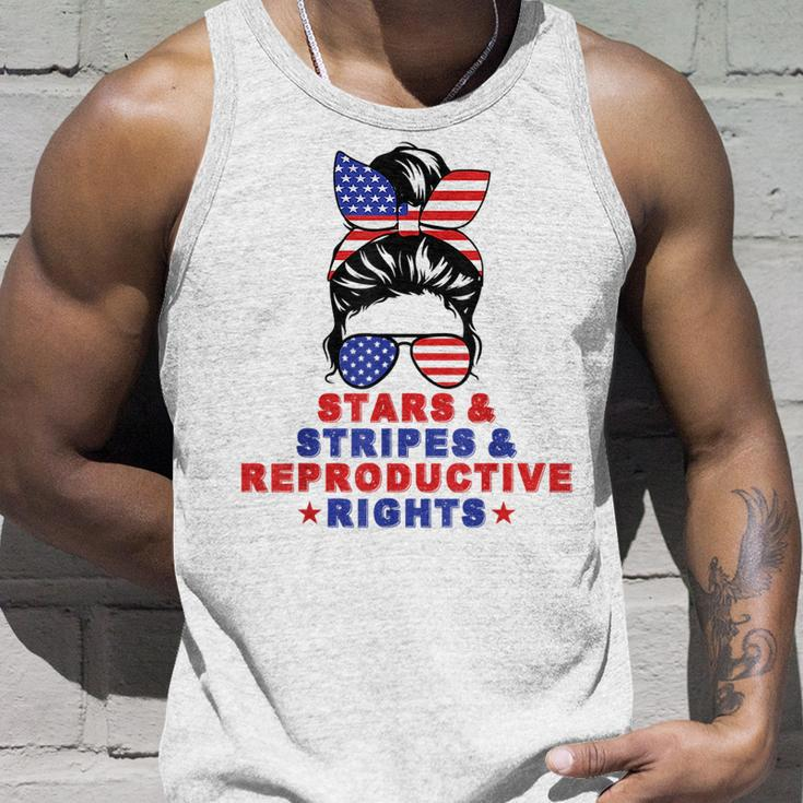 Messy Bun Stars Stripes & Reproductive Rights 4Th Of July Unisex Tank Top Gifts for Him