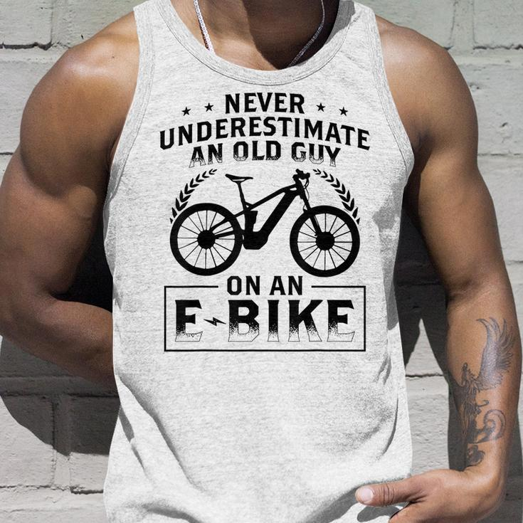 Mountain Bike Ebike Biker Dad Grandpa Cyclist Ebike Tank Top Gifts for Him