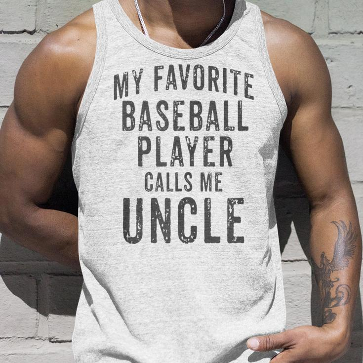 My Favorite Baseball Player Calls Me Uncle Vintage Design Unisex Tank Top Gifts for Him