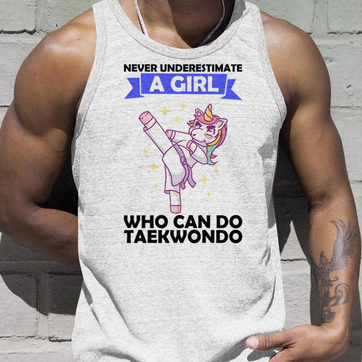 Never Underestimate A Girl Who Can Do Taekwondo Unisex Tank Top Gifts for Him