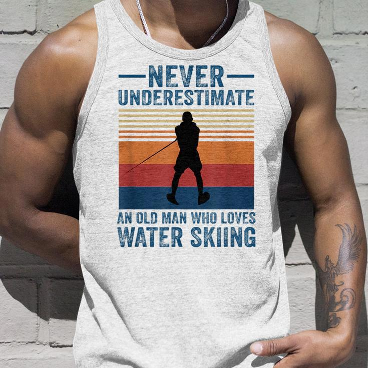 Never Underestimate An Old Man Who Loves Water Skiing Sport Unisex Tank Top Gifts for Him