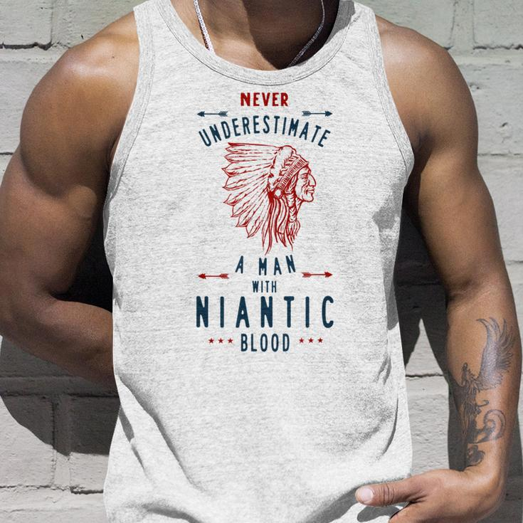 Niantic Native American Indian Man Never Underestimate Unisex Tank Top Gifts for Him