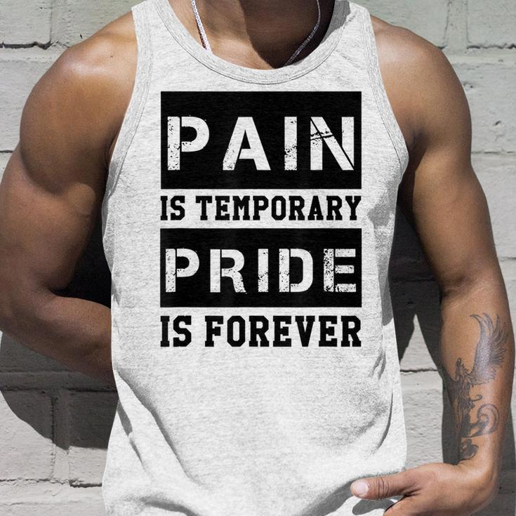Pain Is Temporary Pride Is Forever Workout Motivation Unisex Tank Top Gifts for Him