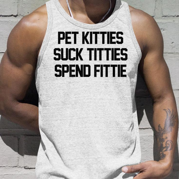 Pet Kitties Suck Titties Spend Fittie On Back Funny Biker Unisex Tank Top Gifts for Him