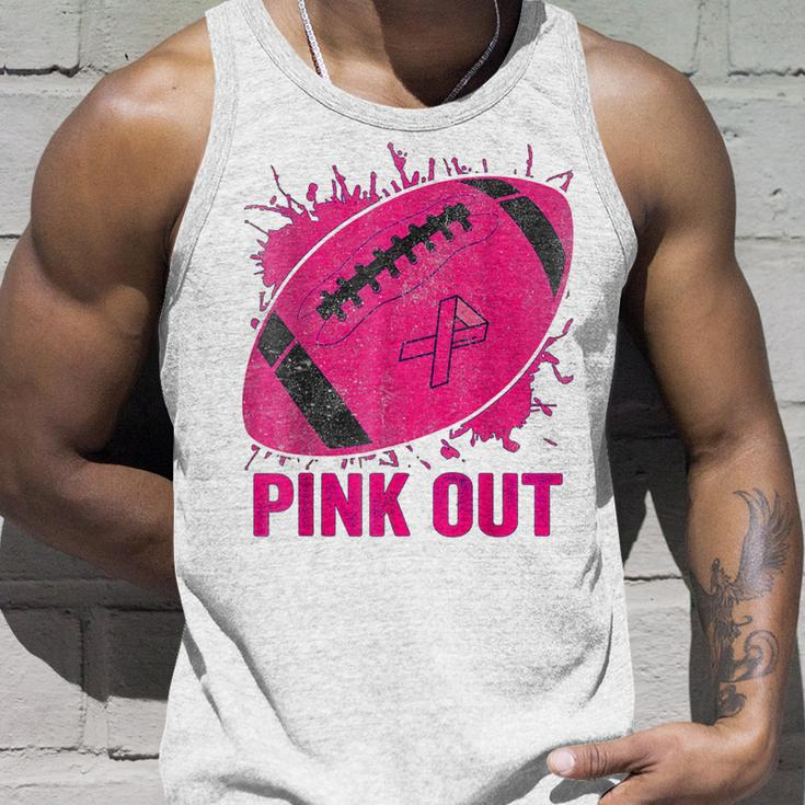 Pink Out Breast Cancer Awareness Football Breast Cancer Tank Top Gifts for Him