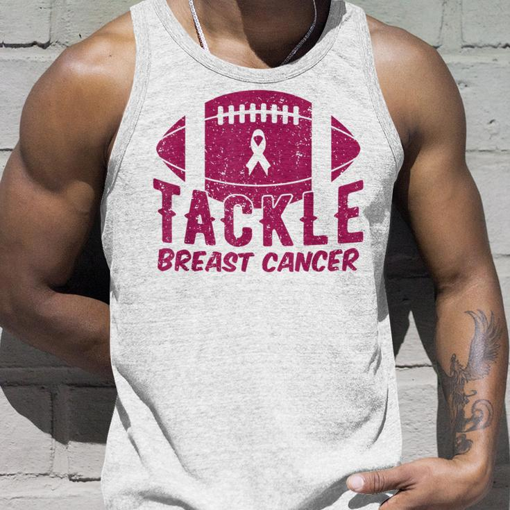 Pink Breast Cancer Football Tackle Breast Cancer Tank Top Gifts for Him