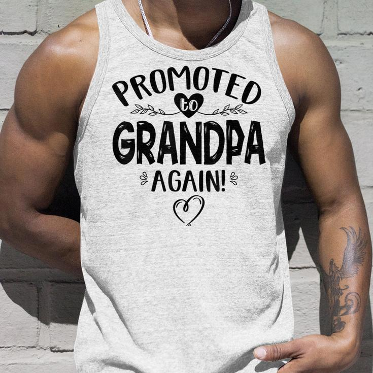 Promoted To Grandpa Again Baby Announcement Tank Top Gifts for Him