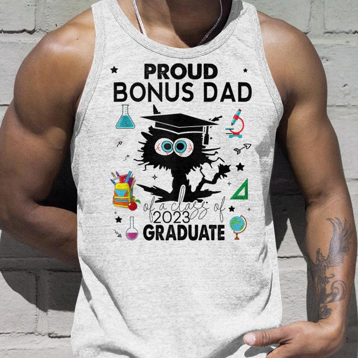 Proud Bonus Dad Of A Class Of 2023 Graduate Funny Black Cat Unisex Tank Top Gifts for Him