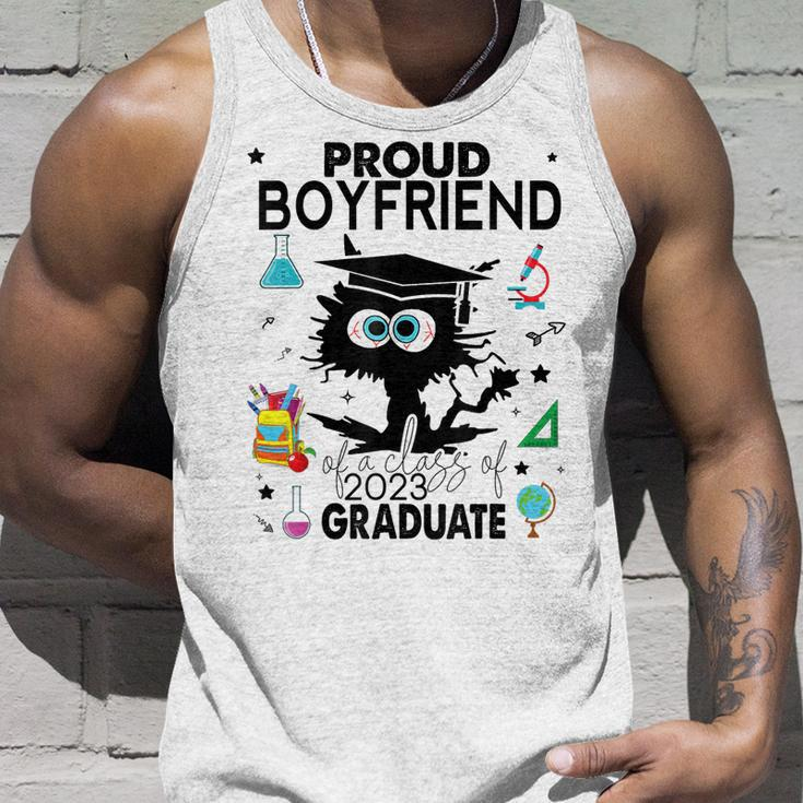 Proud Boyfriend Of A Class Of 2023 Graduate Funny Black Cat Unisex Tank Top Gifts for Him