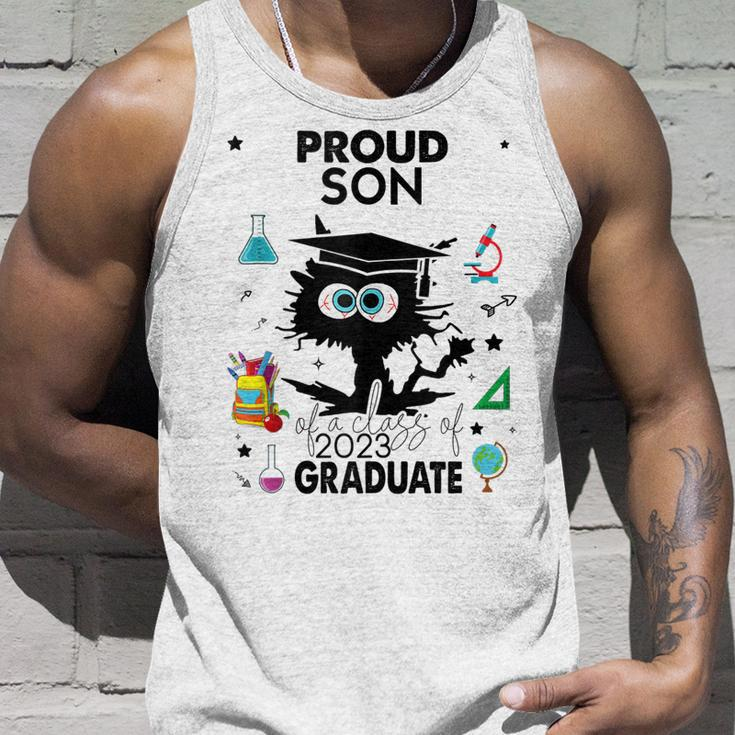 Proud Son Of A Class Of 2023 Graduate Cool Funny Black Cat Unisex Tank Top Gifts for Him