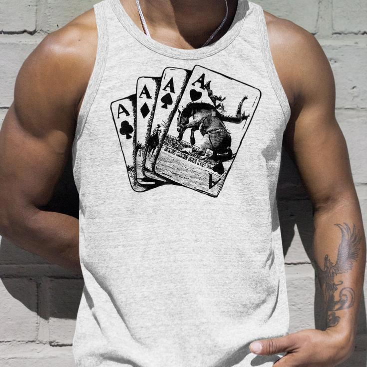 Punchy Cowboy Horsing Playing Cards Western Cowboy Rodeo Tank Top Gifts for Him