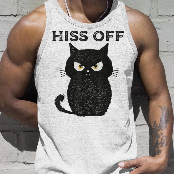 Hiss Off Black Cat Hiss Off Meow Cat Tank Top Gifts for Him