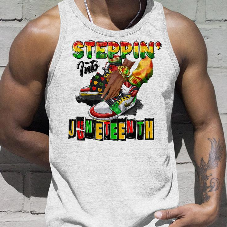 Stepping Into Junenth African American Black Shoes Unisex Tank Top Gifts for Him